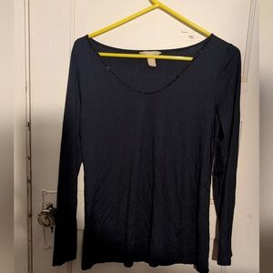 Banana Republic Navy Long Sleeve Blouse